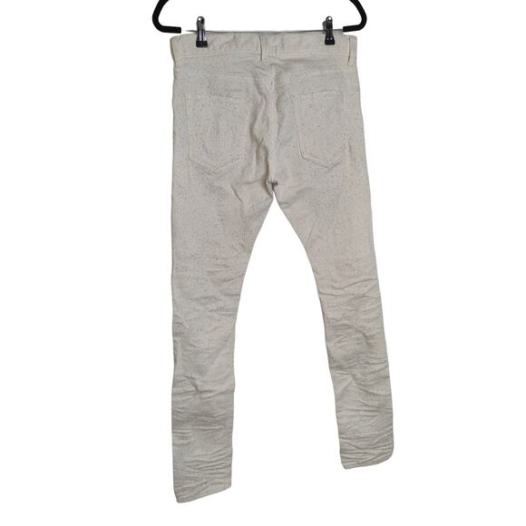 John Elliott season nine white button fly jeans Japan distressed splatter skinny - Picture 2 of 12